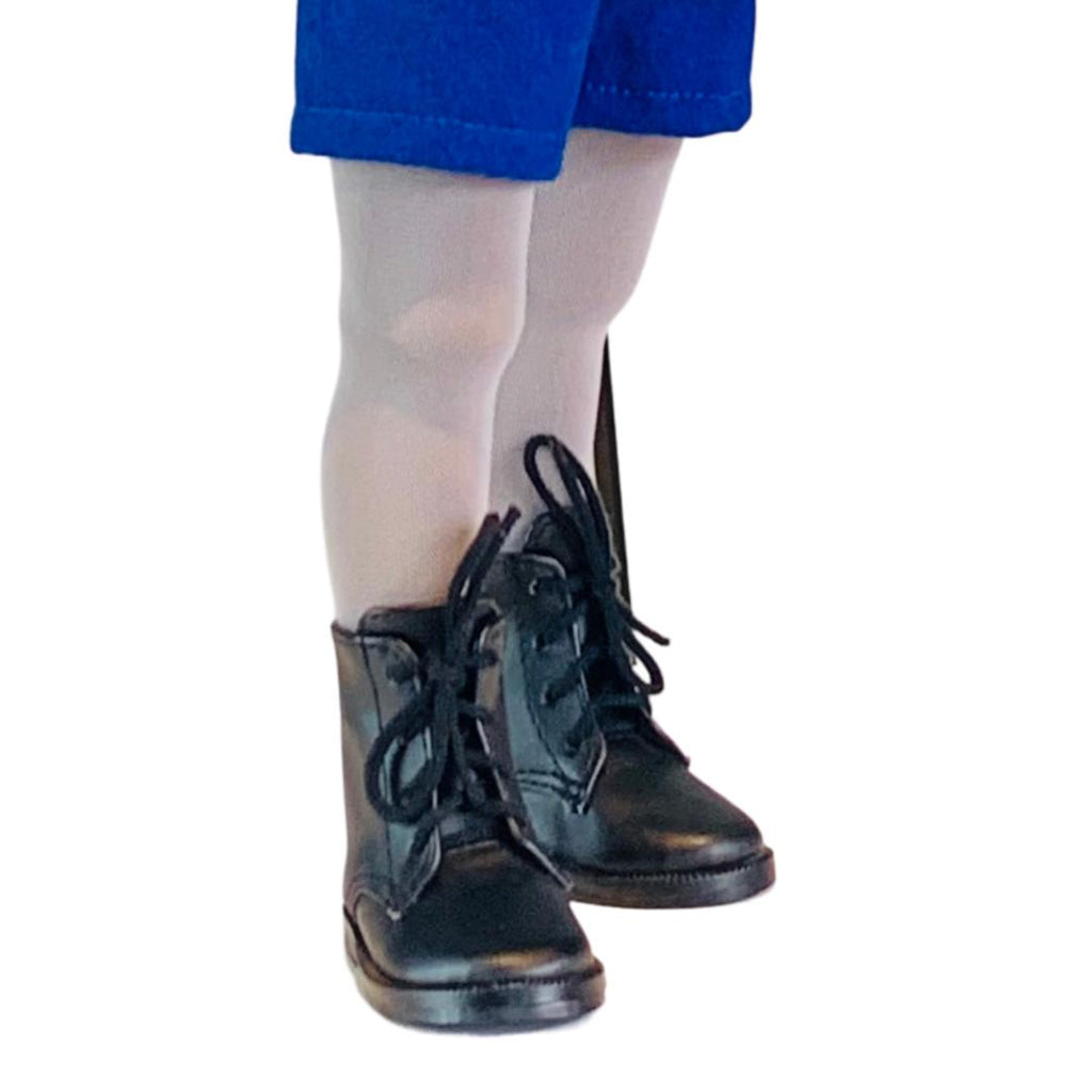A Girl for All Time : Black Lace Up Boots for 16 inch British dolls